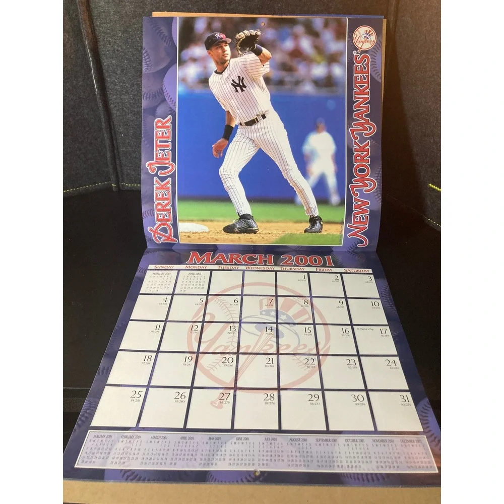 New York Yankees 2001 Team Calendar MLB Vintage Derek Jeter Jorge Posada JT & Co